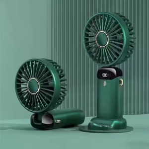 Foldable Hanging Neck Mini Cooling Fan - Dark Green